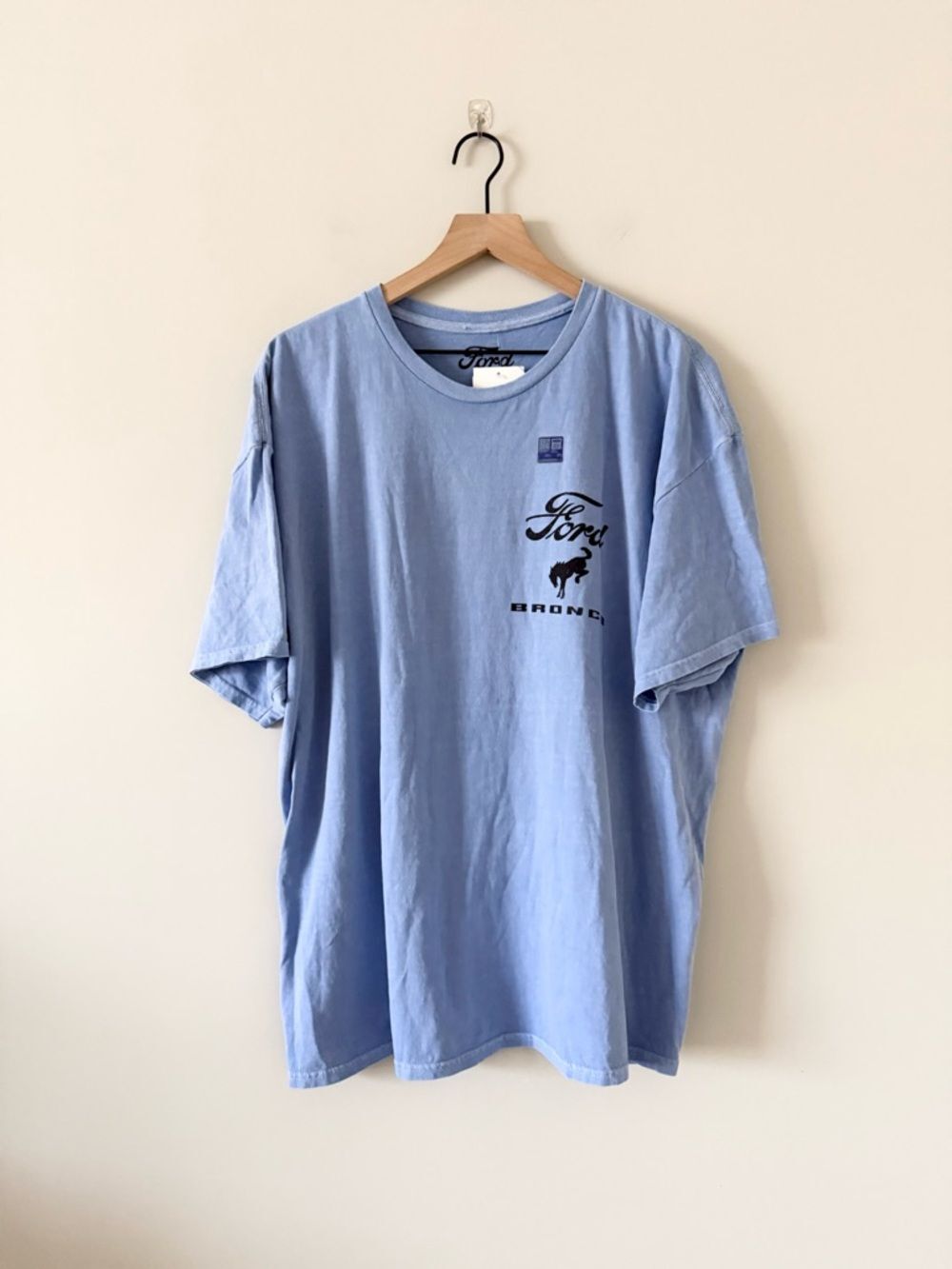 NWT Altar'd State Sky Blue Short Sleeve Tee Ford Back Graphic Size XL